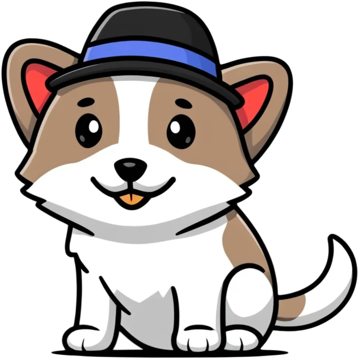 dog wearing a hat emoji