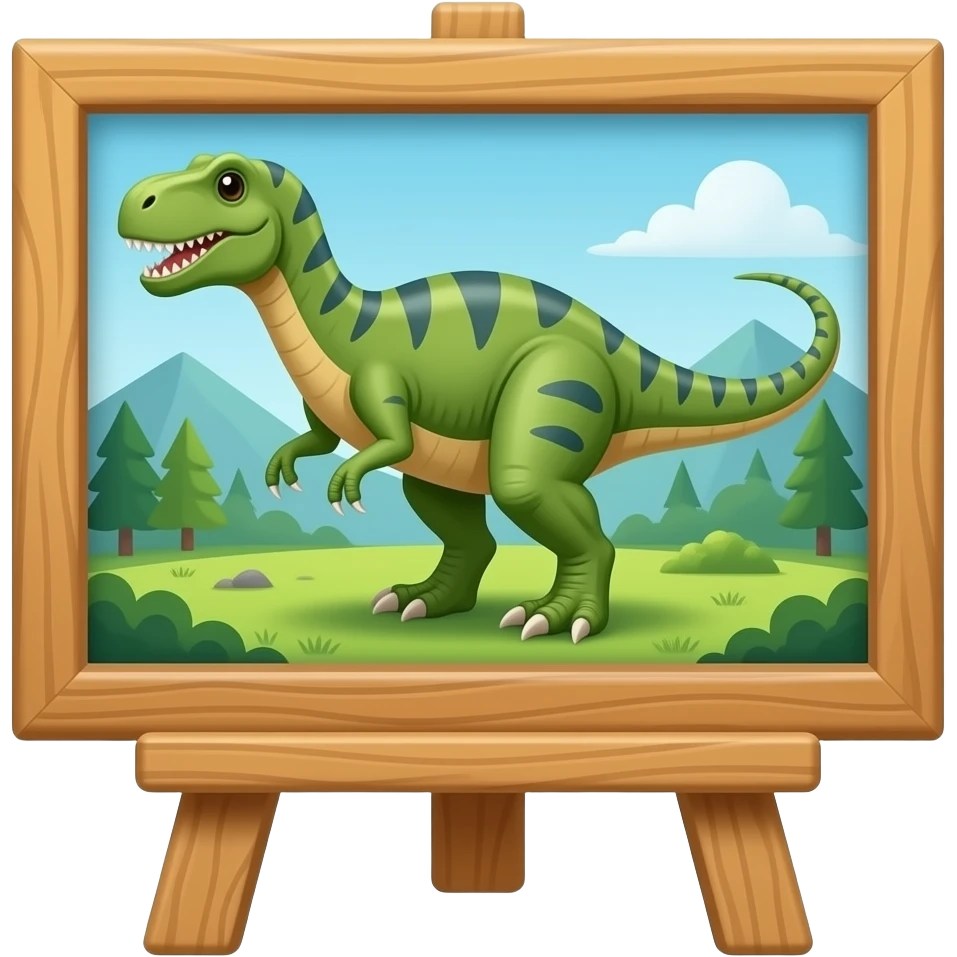 frame stand with dinosaur picture emoji