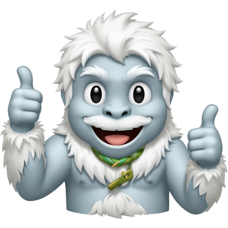 yeti thumbs up, smiling, winking emoji