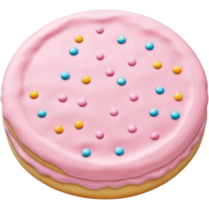 Soft pink frosted sugar cookie emoji