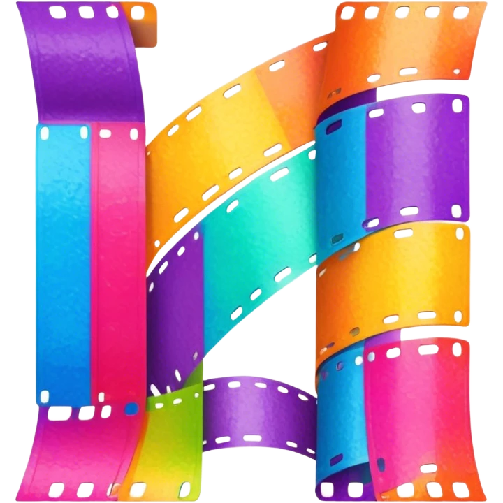 Psychedelic colored film strip emoji