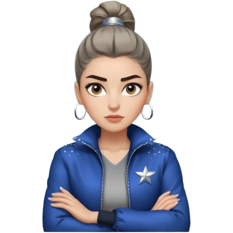 สีตาโทนเทาเท่ ๆ มีประกายคม

คิ้วได้รูป มองแล้วดูสตรอง

ผมหางม้าสูง / ผมสั้นสปอร์ต

เสื้อแจ็กเก็ต / ลุคสตรีทแฟชั่น

ท่าโพสกอดอก / ชูนิ้วโป้ง / เดินมั่น ๆ
ฟีล: Girl Boss, cool beauty, minimal but powerful emoji