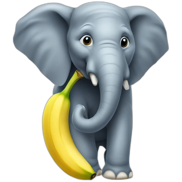 Éléphant sur une banane emoji