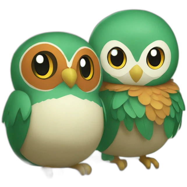 Rowlet and ariados pokemon emoji