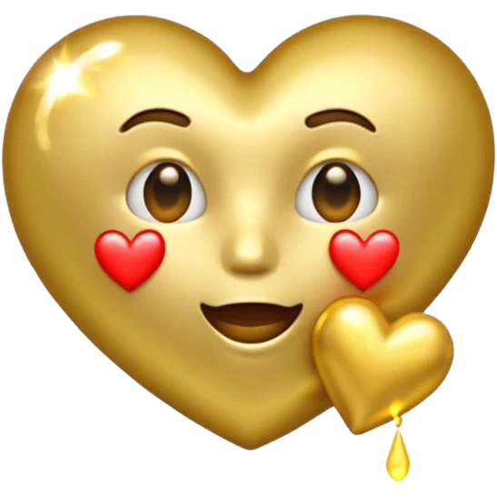 Emoji blowing gold heart  emoji