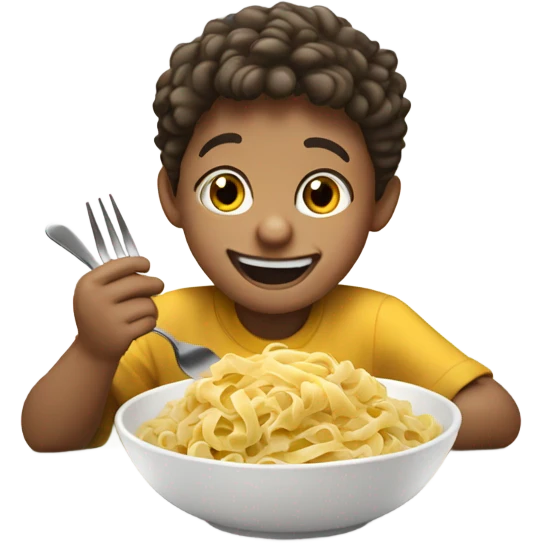 Boy eating food emoji