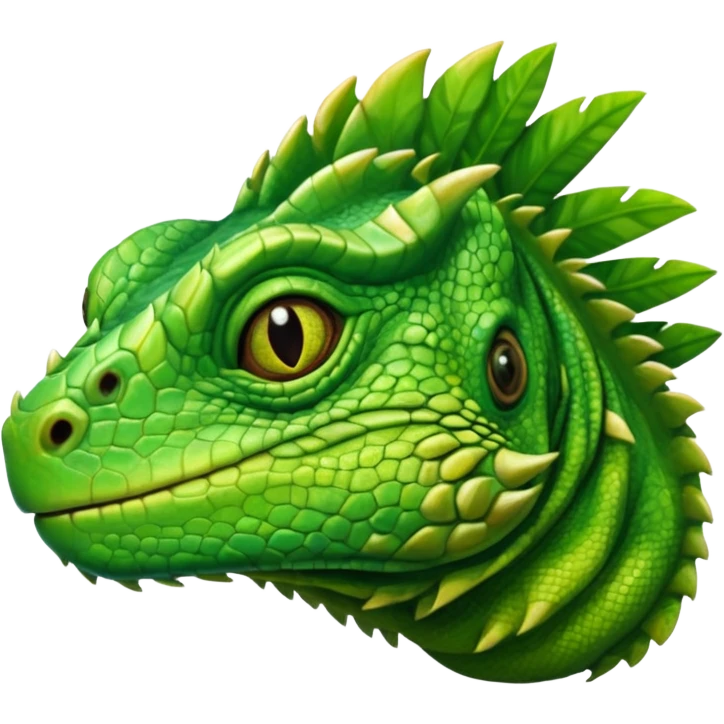 iguana's face  with the eyes that have like swirls emoji
