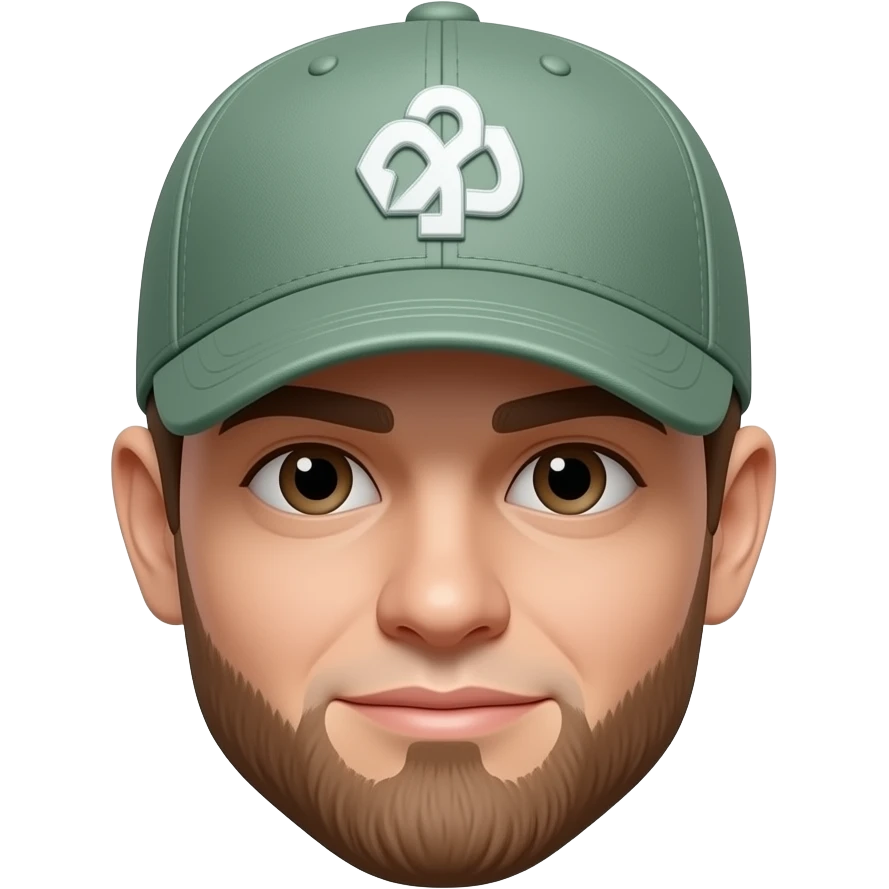 Baseball hat covering most of face only showing mouth emoji