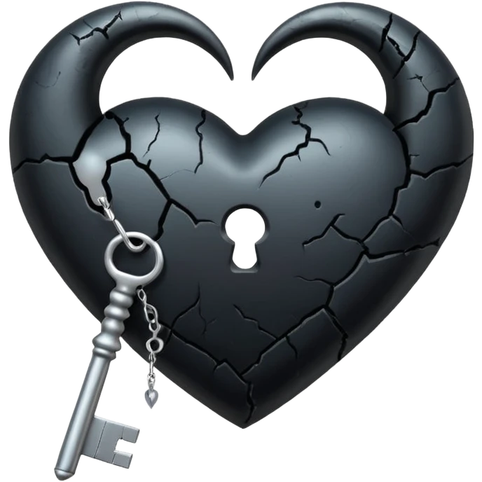 emo heart with crescent moon and black key emoji