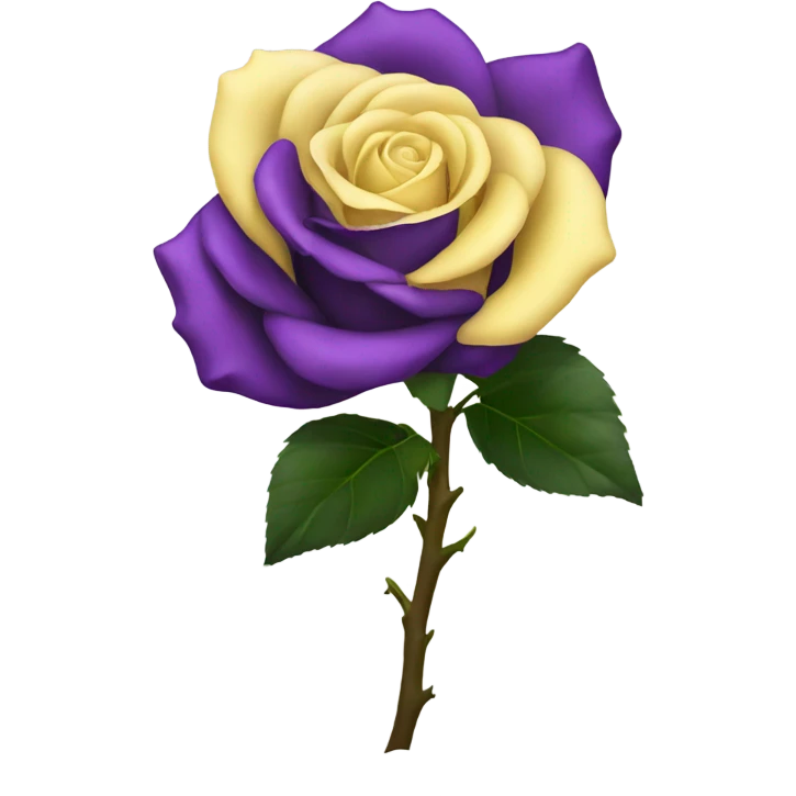 yellow white purple and black rose emoji