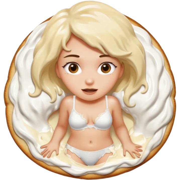Cream pie pushed into female's panties emoji