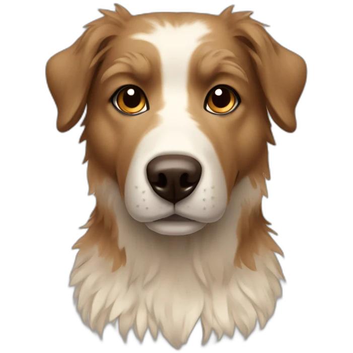 messy fur mixed breed total beige brown eyes dog emoji