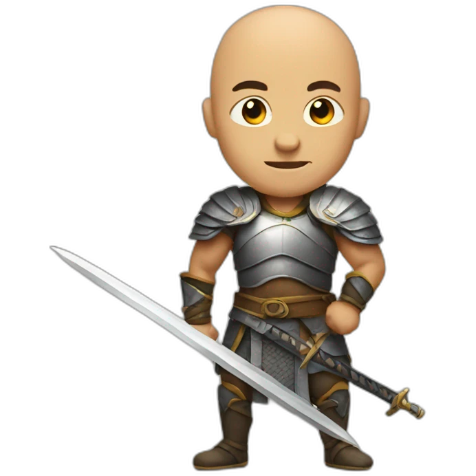 bald warrior with a sword emoji