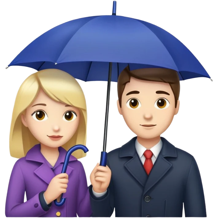 Man holding umbrella for girl emoji