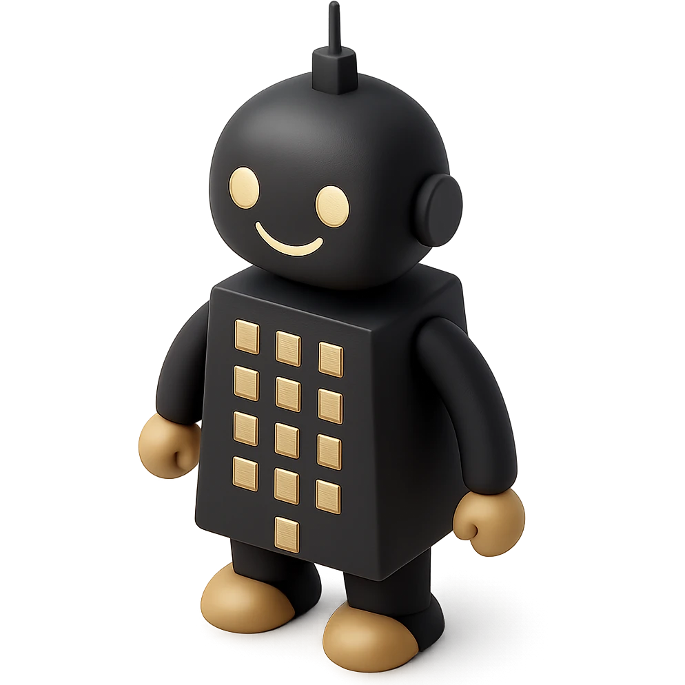 a smiling robot with a skyscraper-like body emoji