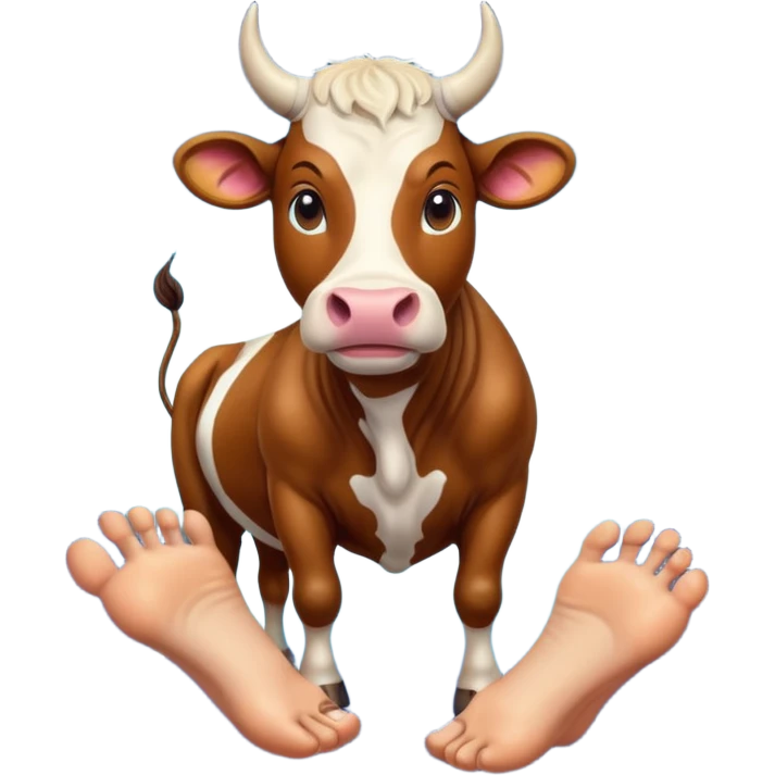 saturn with human feet with cow head emoji