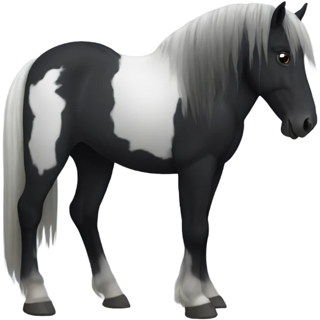 A Black icelandic horse emoji
