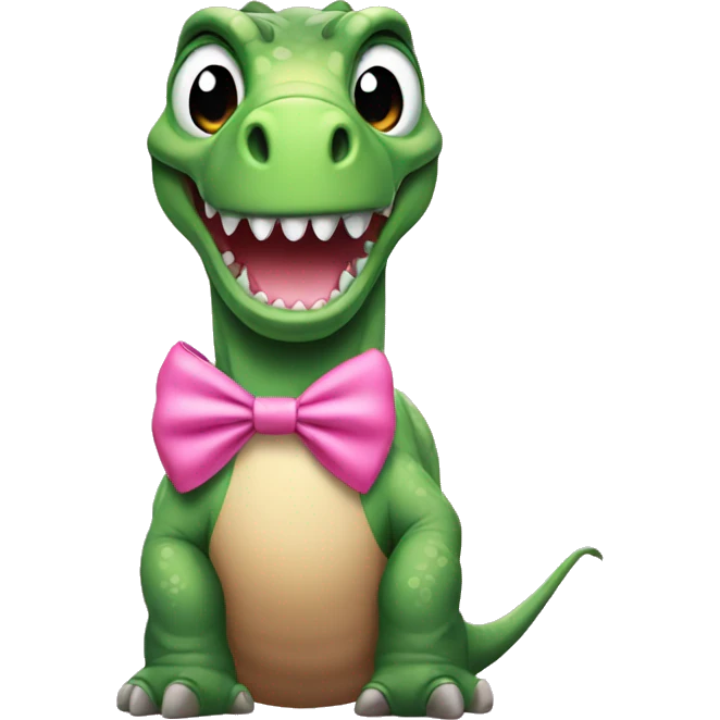 dinosaur wearing a pink bow emoji