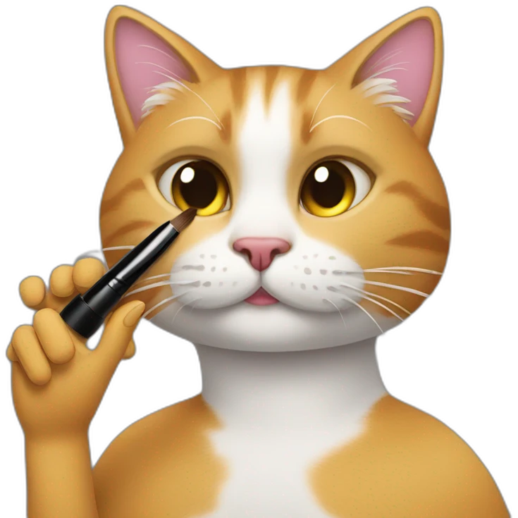 cat doing make up emoji