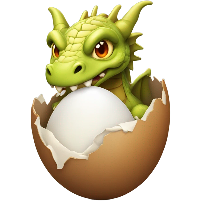 Dragon in egg with eggshell on its head  emoji