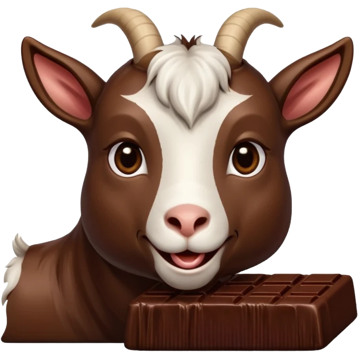 Goat eating chocolate emoji