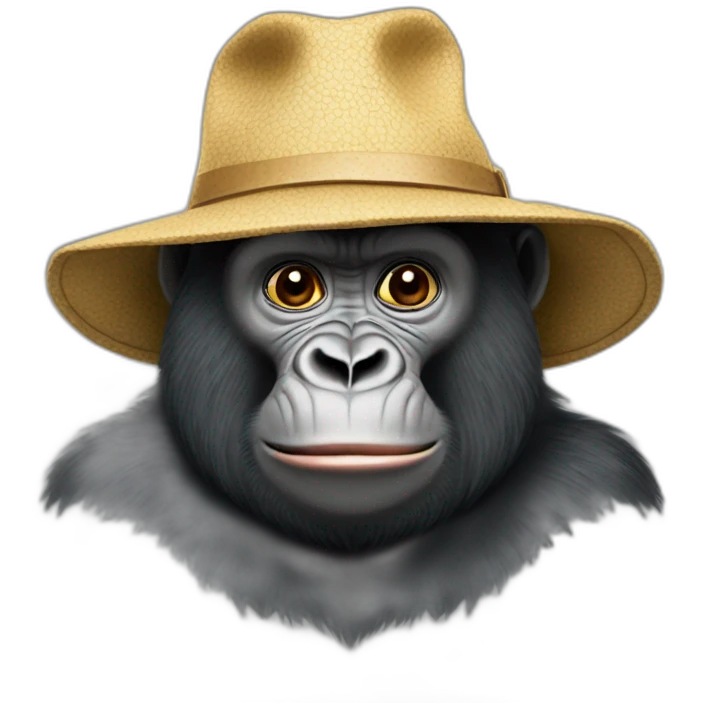gorrila with hat emoji