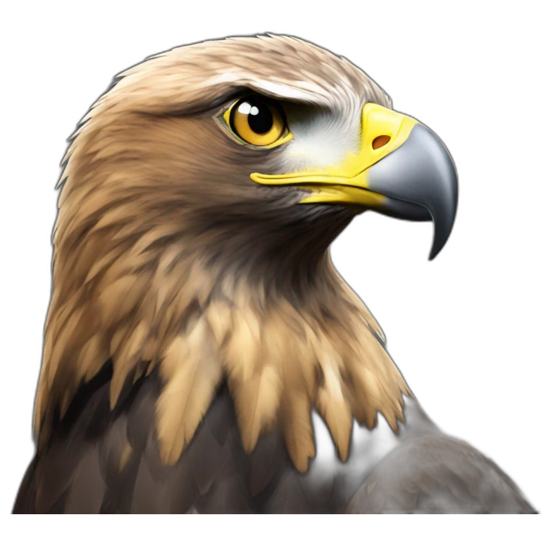 A golden eagle realistic style emoji