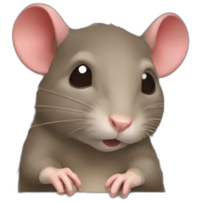 un rat qui tien un panneau abonné vous rouge emoji