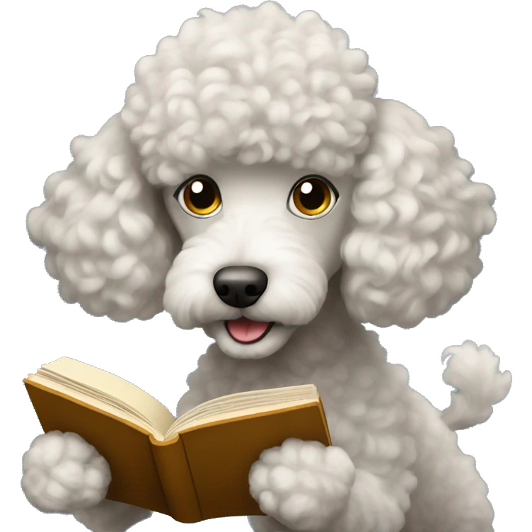 Poodle reading a book emoji