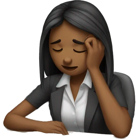 sad girl working it office emoji