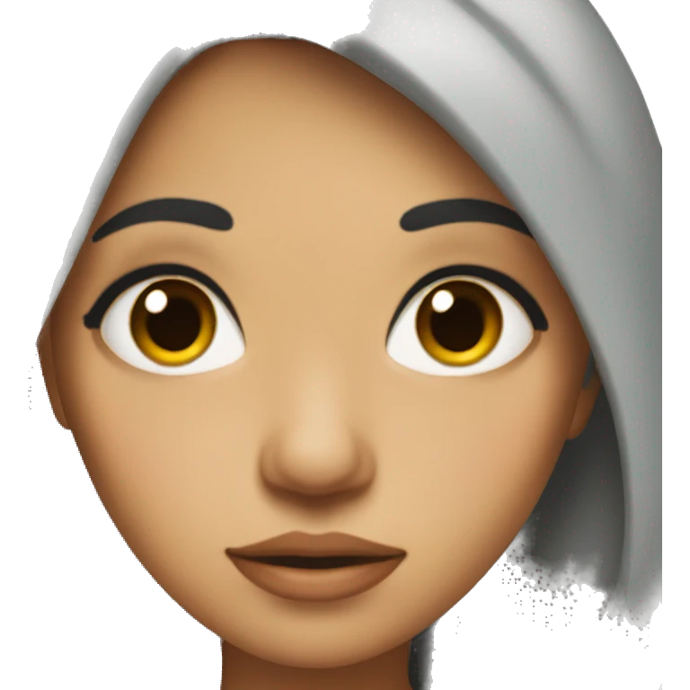 Young hispanic woman with big eyes and black hair emoji