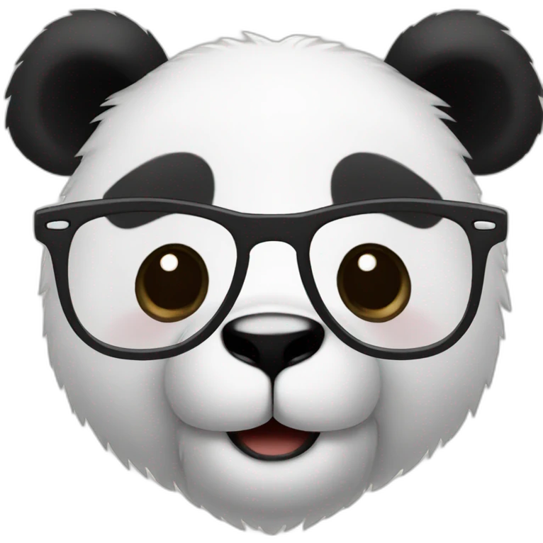 panda bear with glasses having coffee emoji