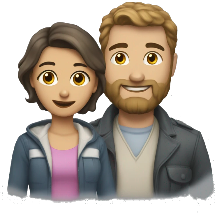 девушка брюнетка и парень брюнет целуются emoji