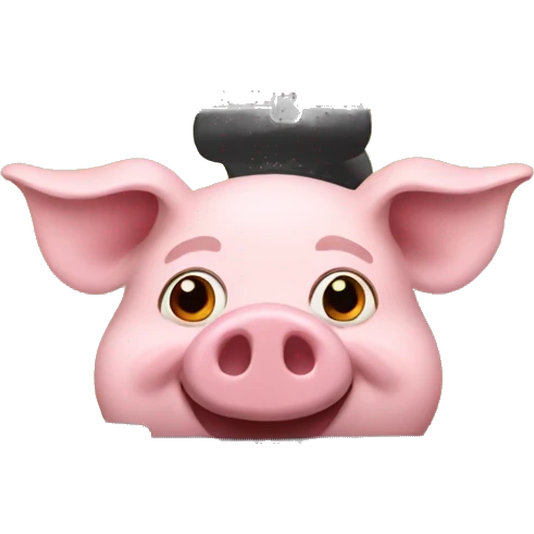 Pig driving orange car emoji