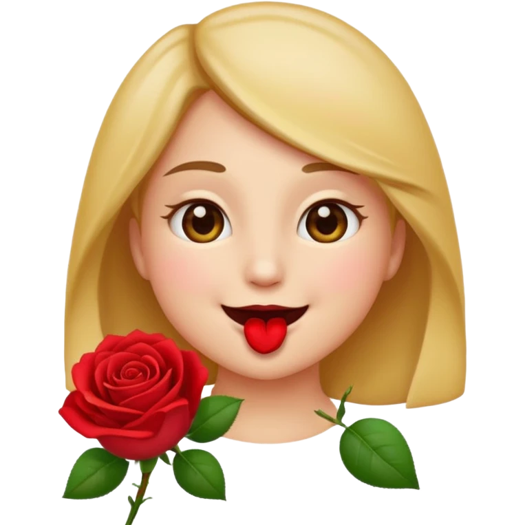 Create emoji that holding Rose's in his mouth emoji