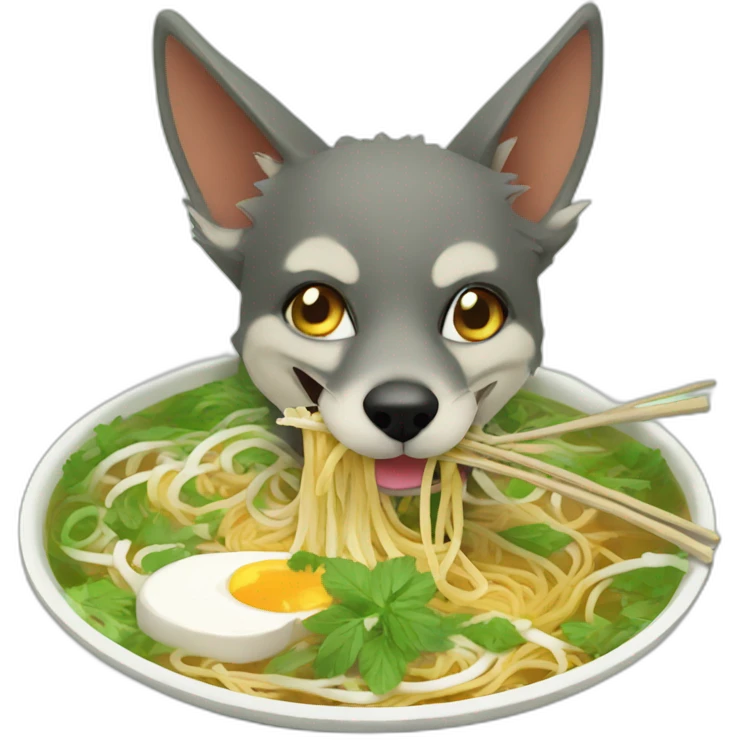 Jackal eating pho emoji