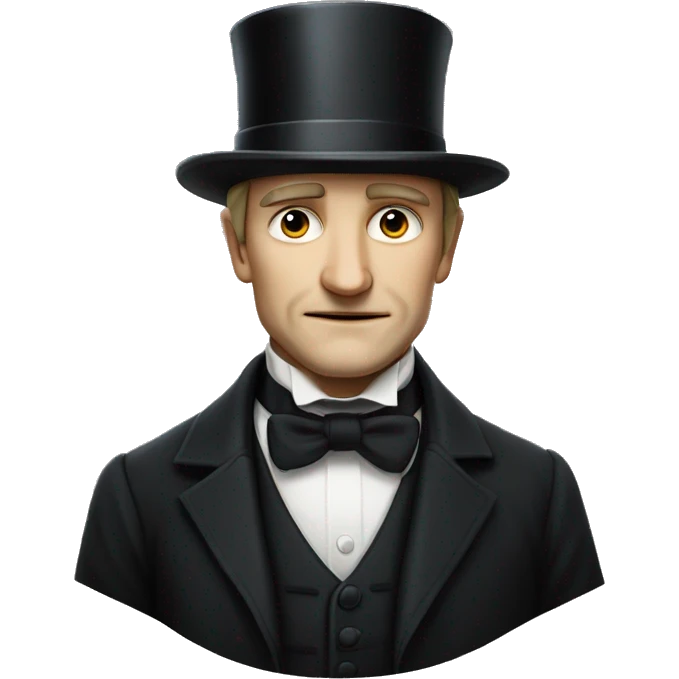 Rodion Raskolnikov from "Crime and Punishment" in a top hat emoji