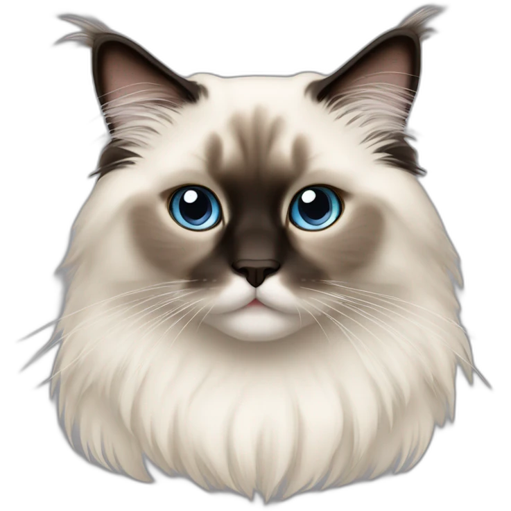 Himalayan ragdoll cat with brown colored eyes emoji
