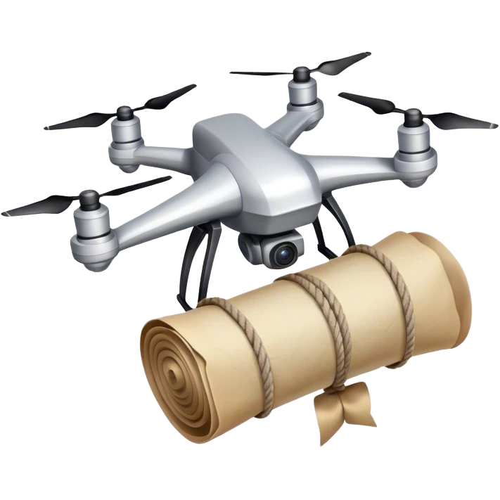drone carrying ancient scroll emoji