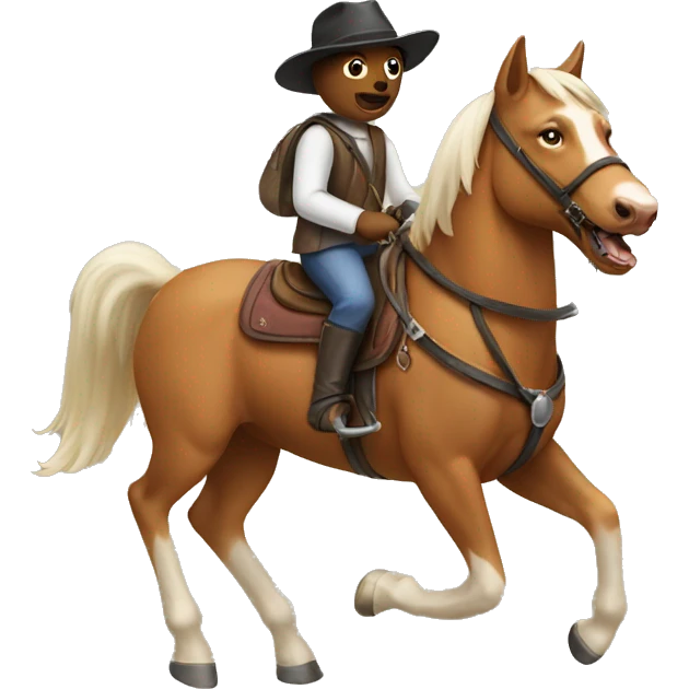 dog riding a horse  emoji
