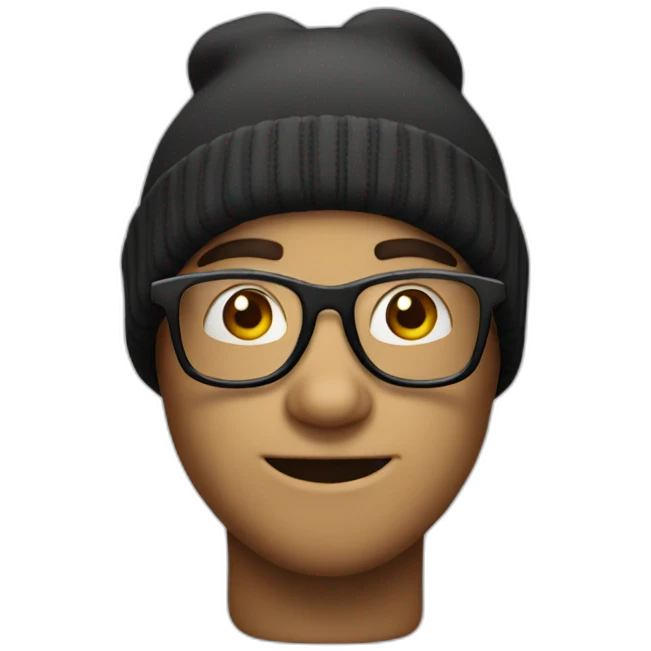 beanie and glasses emoji