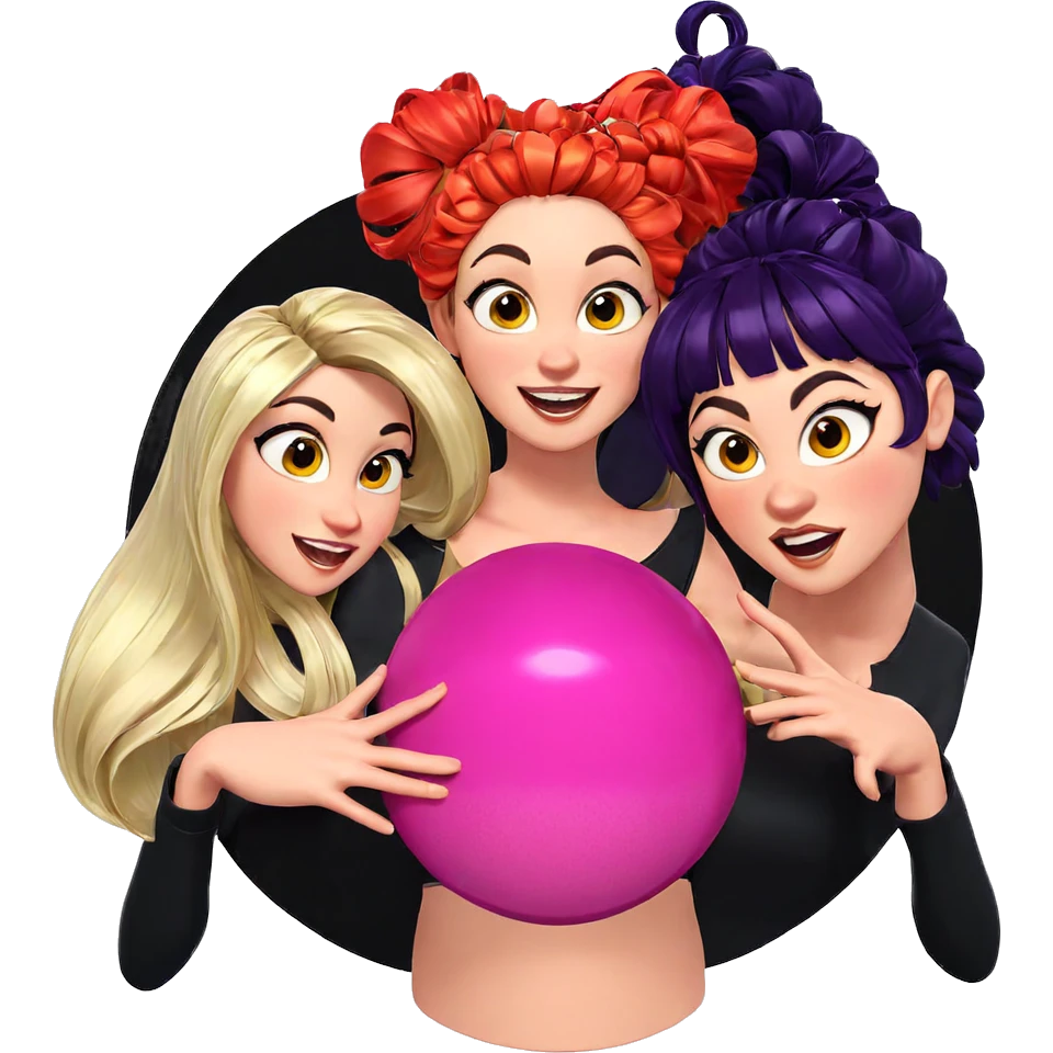 colorful girls with bright smiles emoji