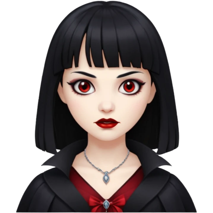 uma vampira de cabelo preto e franja emoji