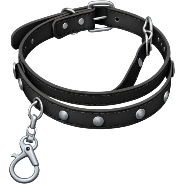 Leash – black collar with leash hanging emoji