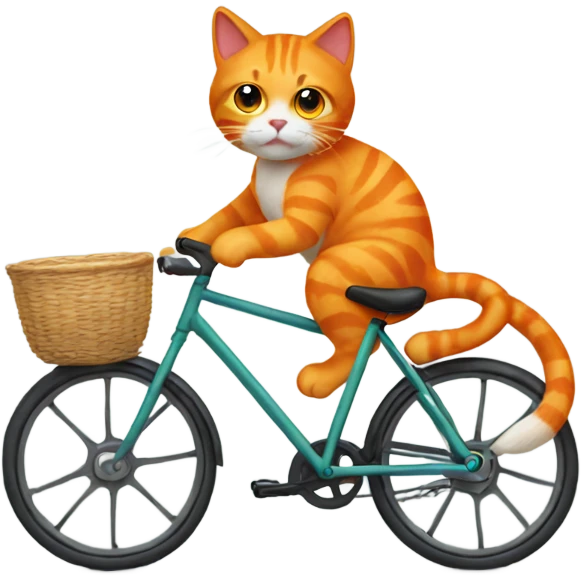 Orange cat riding bike emoji