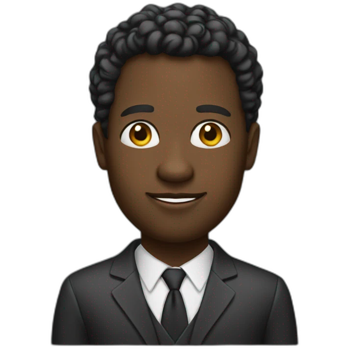 smart black man with idea emoji