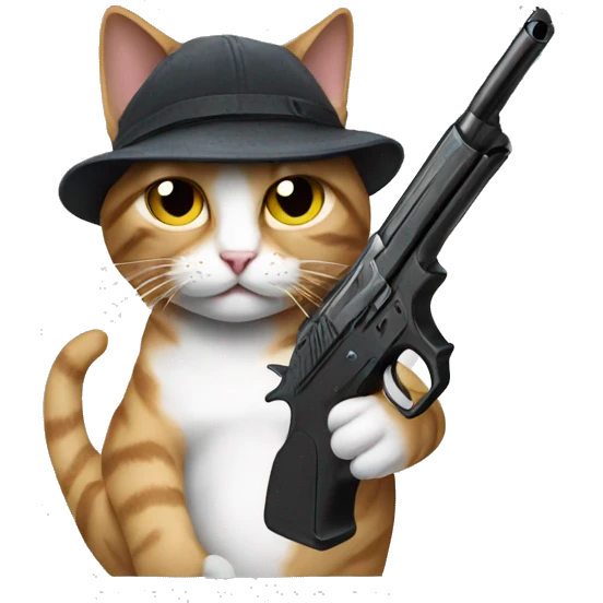 cat with gun emoji