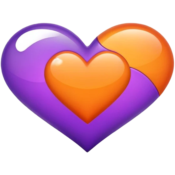 Purple and orange heart emoji