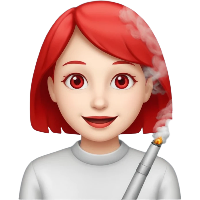 smiling through smoke red squinty eyes emoji