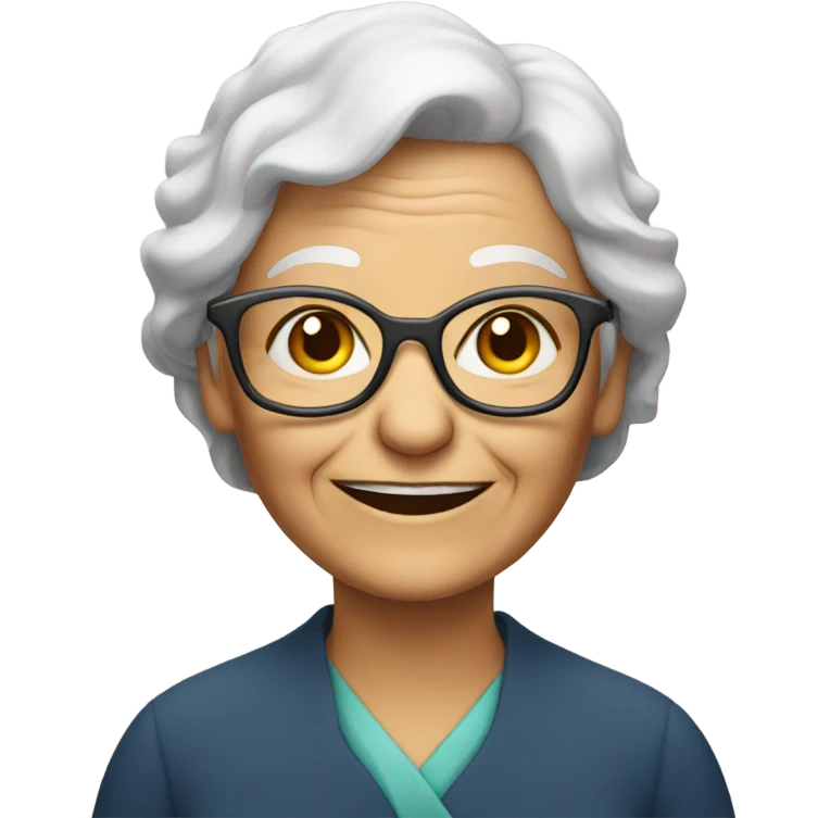 smiling old woman with glasses emoji